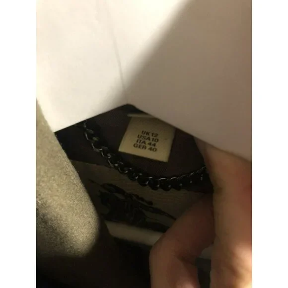 $2,450 Burberry Cashmere Blend Pocket Pea Coat SZ 44/10 US Olive Brown